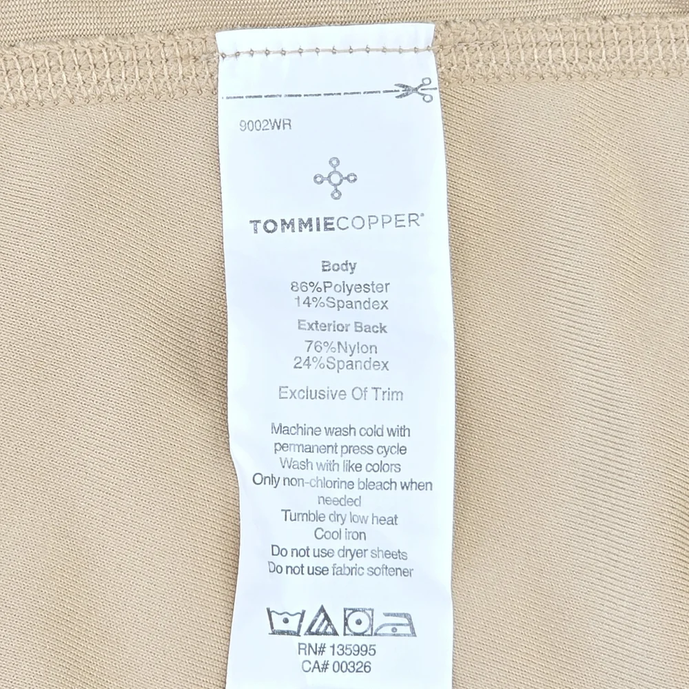 Tommie Copper Full Back Support Shirt Compression Top Nude Size L
